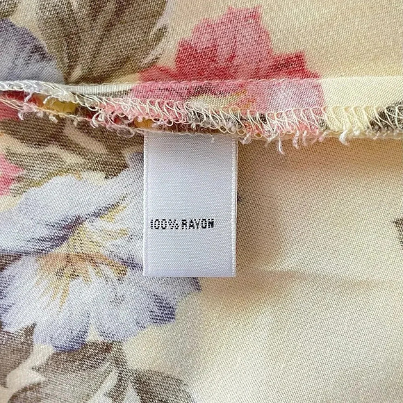 90’s Y2K Pastel Yellow Floral Hibiscus Summer Midi Sheath Tank Sun Dress Size L - Picture 5 of 5